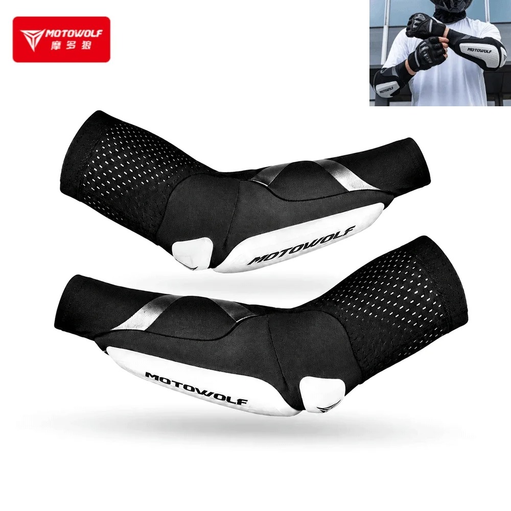 Mountain Biking Elbow Pads - แผ่นรองข้อศอกสำหรับมอเตอร์ไซค์ ยืดหยุ่น ระบายอากาศได้ดี อุปกรณ์ป้องกันข้อศอกสำหรับปั่นจักรยานเสือภูเขา ป้องกันข้อศอกสำหรับมอเตอร์ครอส ปลอกแขน