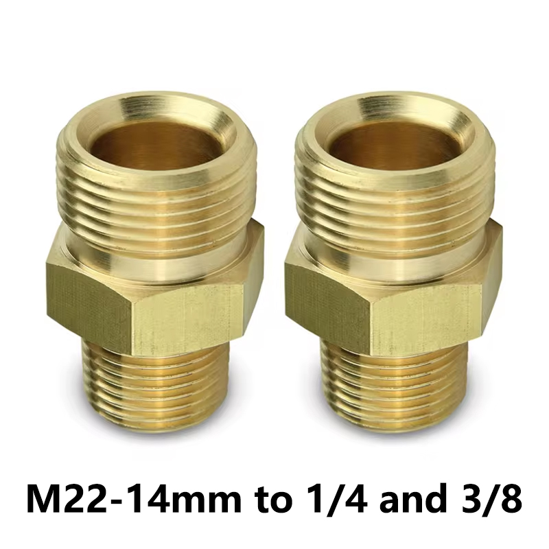 Spoke Nipple Brass - ทองเหลืองความดันเครื่องซักผ้าข้อต่ออะแดปเตอร์ M22-14mm ชาย 3/8 และ 1/4