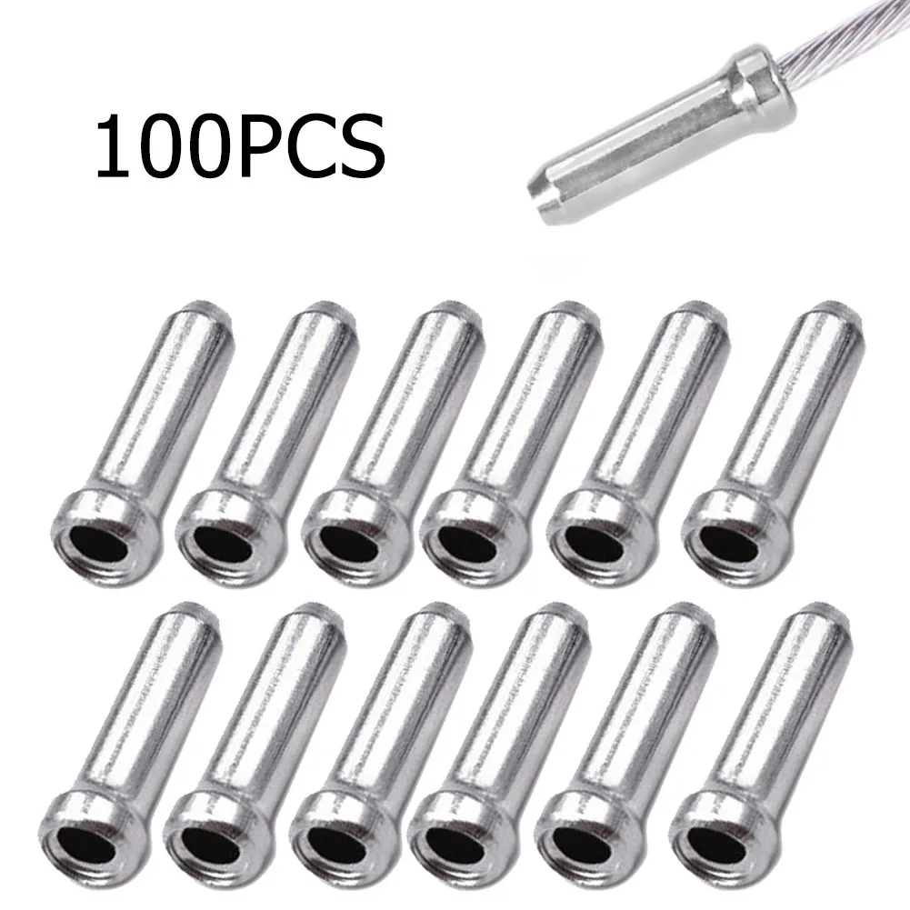 Mountain Biking Tips - 100pcs จักรยานสายเคล็ดลับชุดอลูมิเนียม 12 มม.สายเบรค End CAP