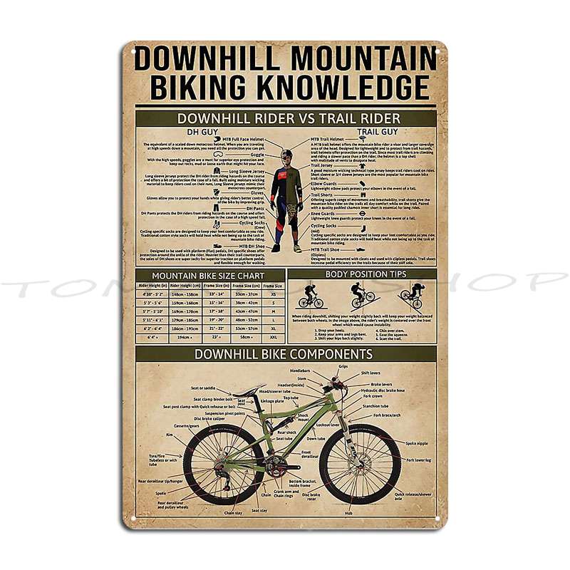 Mountain Biking Europe - ป้ายโลหะตกแต่งร้านค้าสไตล์วินเทจ ลายปั่นจักรยานลงเขา ดีไซน์โรงภาพยนตร์ ป้ายโปสเตอร์สั่งทำพิเศษ